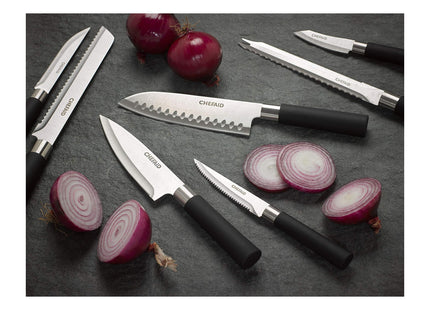 Chef Aid Stainless Steel Paring Knife, 3 Inch - Soft Grip Handle for Precision Cutting, Ideal for Peeling and Detailed Food Prep