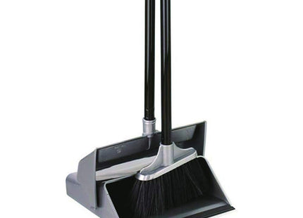 Elliott Lobby Dustpan and Brush with Self-Closing Lid, Black, 10F30044