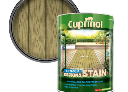 Cuprinol Anti-Slip Decking Stain Exterior Woodcare, Natural 5 Litre 5097040