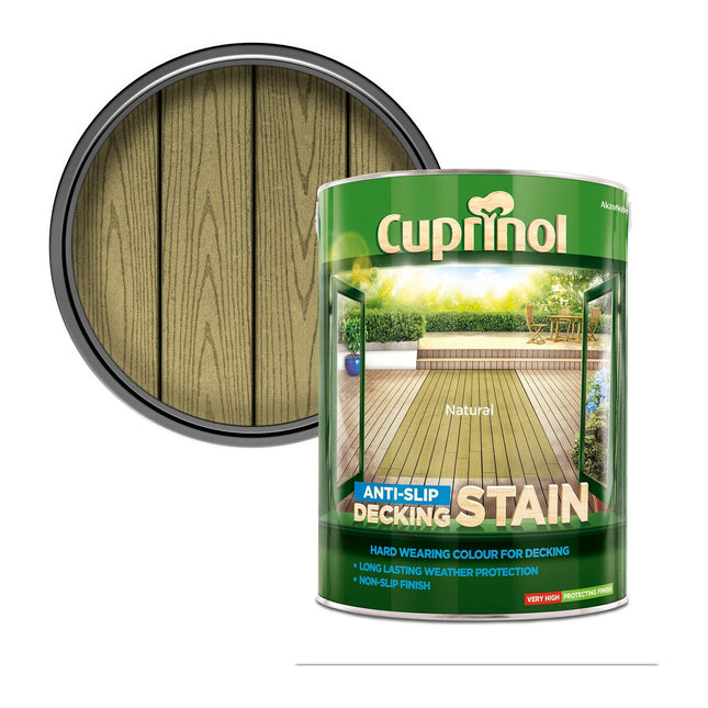 Cuprinol Anti-Slip Decking Stain Exterior Woodcare, Natural 5 Litre 5097040