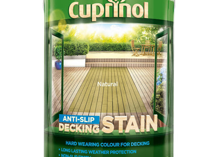Cuprinol Anti-Slip Decking Stain Exterior Woodcare, Natural 5 Litre 5097040