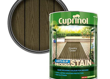 Cuprinol Anti-Slip Decking Stain Exterior Woodcare, Country Cedar 5 Litre 5097039