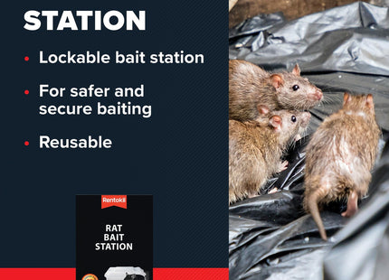 Rentokil Rat Bait Station - Lockable & Tamper-Resistant Rodent Control