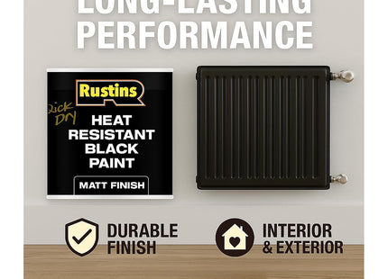 Rustins Heat Resistant Black Paint 500ml