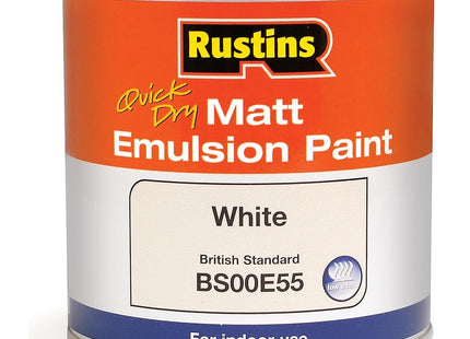 Rustins Matt Emulsion Paint White 250ml