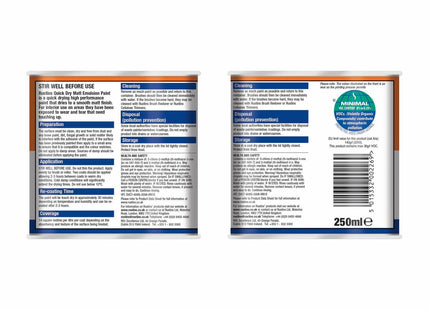 Rustins Matt Emulsion Paint White 250ml