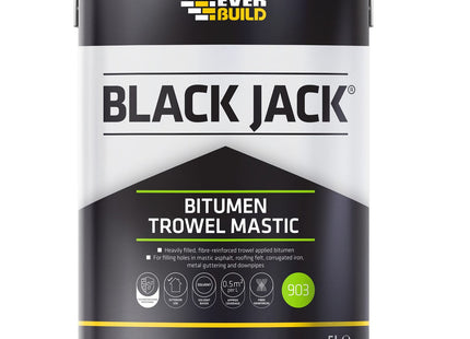 Everbuild Black Jack 903 Bitumen Trowel Mastic - Trowellable Bituminous Compound - Black - 1 Litre