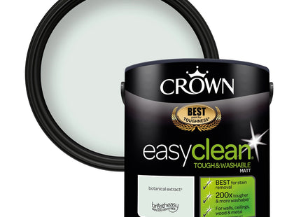 Crown Easyclean Matt Emulsion Wall Paint Botanical Extract - Stain Resistant 2.5 Litre