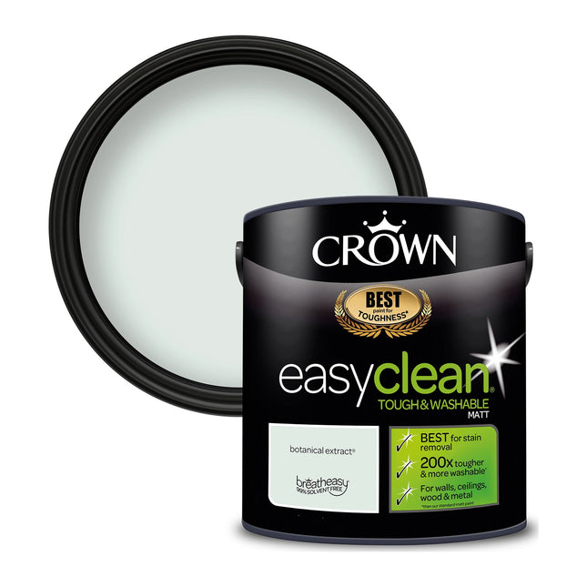 Crown Easyclean Matt Emulsion Wall Paint Botanical Extract - Stain Resistant 2.5 Litre