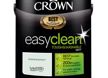 Crown Easyclean Matt Emulsion Wall Paint Botanical Extract - Stain Resistant 2.5 Litre