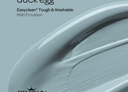 Crown Easyclean Duck Egg Matt Emulsion Wall Paint - Stain Resistant 2.5 Litre