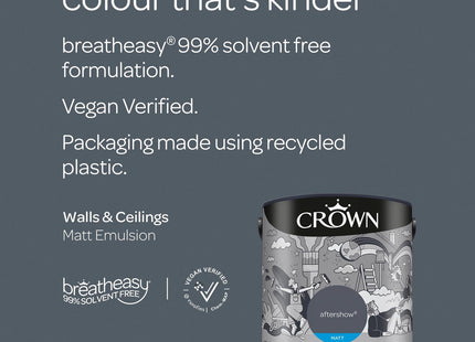 Crown Walls & Ceilings Matt Emulsion Paint 2.5 Litre - Aftershow
