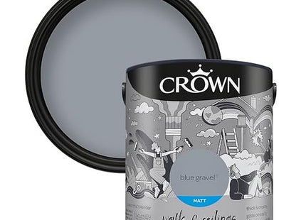 Crown Walls & Ceilings Matt Emulsion Paint 2.5 Litre - Blue Gravel