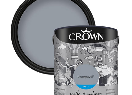 Crown Walls & Ceilings Matt Emulsion Paint 2.5 Litre - Blue Gravel