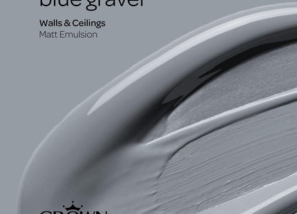 Crown Walls & Ceilings Matt Emulsion Paint 2.5 Litre - Blue Gravel
