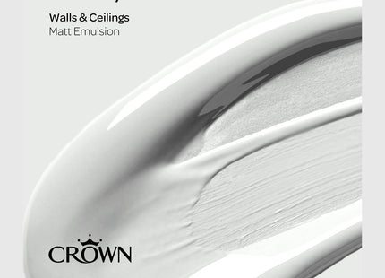 Crown Walls & Ceilings Matt Emulsion Paint Chalky White 2.5 Litre