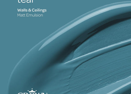 Crown Walls & Ceilings Teal Matt Emulsion Paint 2.5 Litre