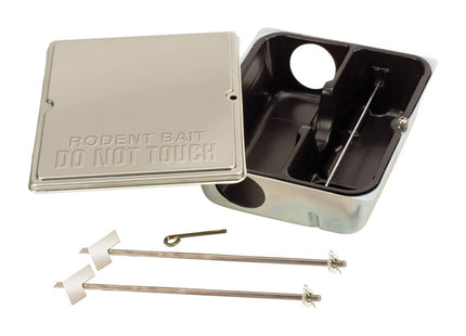 STV The Big Cheese Ultra Power All-Weather Metal Bait Station, Reusable, Lockable, Durable, Tamper Resistant, Indoor and Outdoor Use