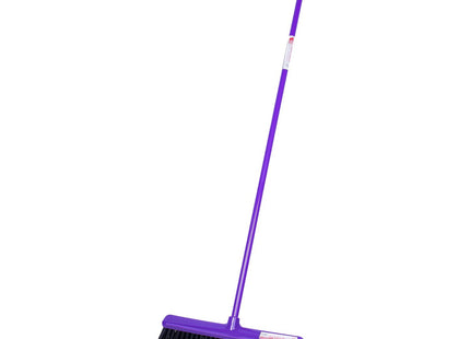 Red Gorilla Broom in Purple Sweeping Brush Hard Bristles Wide 50cm Head Weather Resistant for Indoors Outdoors 1.5m Long