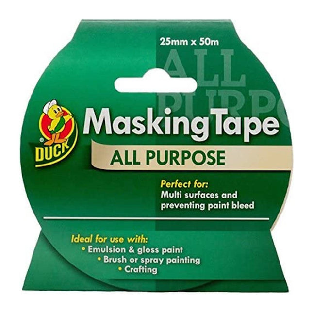 Shurtape Ducktape Masking Tape, All Purpose, 25 mm x 50 m 232317
