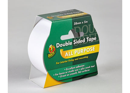 Shurtape Duck Double Sided Tape, Easy to Use Double Sided Sticky Tape with Strong Adhesive and Easy Peel 38mm x 5m