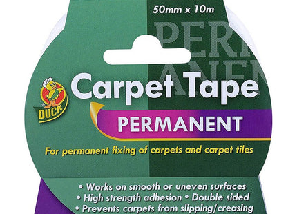 Shurtape Duck Double Sided Carpet Tape Heavy Duty, Extra Strong Rug Tape For Vinyl Flooring, Gripper Wood Floors, Stop Rug Sliding 50mm x 10m