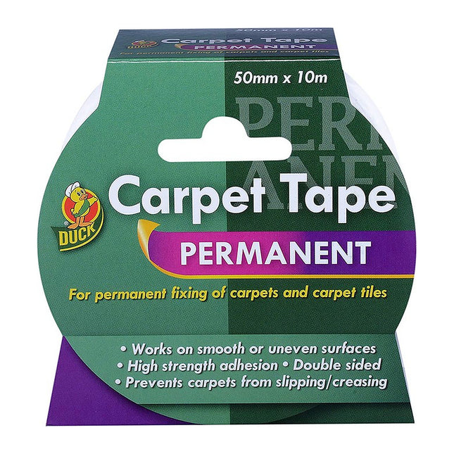 Shurtape Duck Double Sided Carpet Tape Heavy Duty, Extra Strong Rug Tape For Vinyl Flooring, Gripper Wood Floors, Stop Rug Sliding 50mm x 10m
