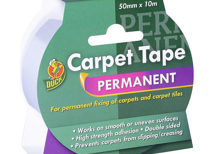 Shurtape Duck Double Sided Carpet Tape Heavy Duty, Extra Strong Rug Tape For Vinyl Flooring, Gripper Wood Floors, Stop Rug Sliding 50mm x 10m