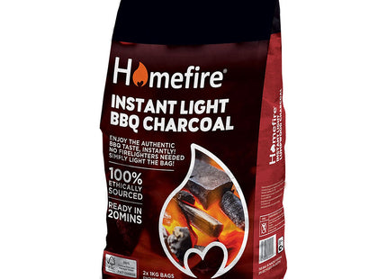 Homefire Instant Light BBQ Charcoal, 2kg Pack, Ready in 20 Minutes