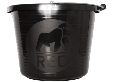 Red Gorilla Premium Builder's Bucket Black 14 Litre 3 Gallon Heavy Duty Strong Metal Handle Moulded Grip Multi Purpose Food Grade Plastic