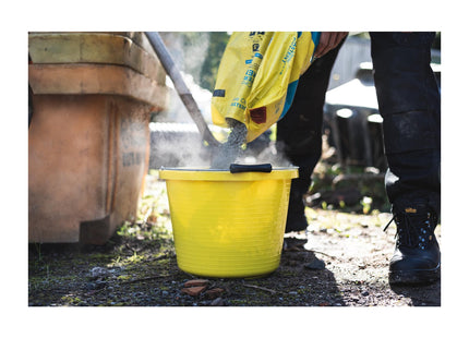 Red Gorilla Premium Builder's Bucket Yellow 14 Litre 3 Gallon Heavy Duty Strong Metal Handle Moulded Grip Multi Purpose Food Grade Plastic