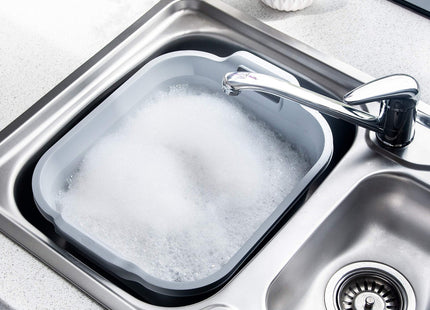 Addis Eco Made from 100 percent Recycled Plastic Washing up Bowl with twin handle, 9.5 Litre, Light Grey 518355