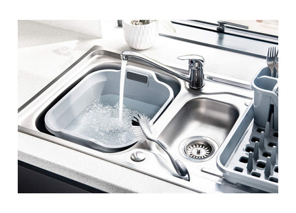 Addis Eco Made from 100 percent Recycled Plastic Washing up Bowl with twin handle, 9.5 Litre, Light Grey 518355
