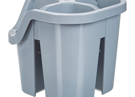 Addis Eco 100% Recycled Plastic Cutlery Utensil Drainer Tray holder caddy with 4 compartment, Light Grey
