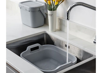 Addis Eco 100% Plastic Everyday Kitchen Food Waste Compost Caddy Bin, 4.5 Litre, Recycled Light Grey 518384