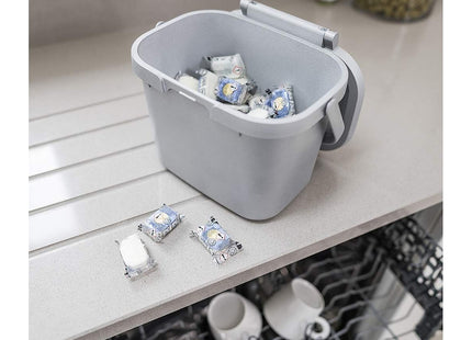 Addis Eco 100% Plastic Everyday Kitchen Food Waste Compost Caddy Bin, 4.5 Litre, Recycled Light Grey 518384