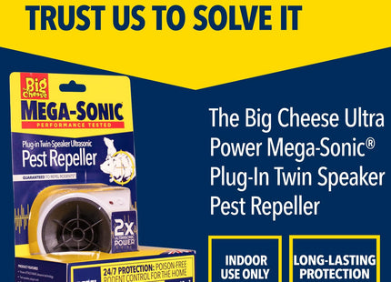 STV The Big Cheese Ultra Power Professional Ultrasonic Technology Repels Mice & Rats Instantly Indoor Electric Powered Plug-in