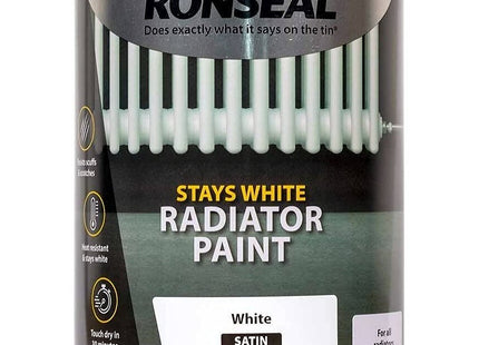 Ronseal Stays White Radiator Paint - White - 250ml - Matt