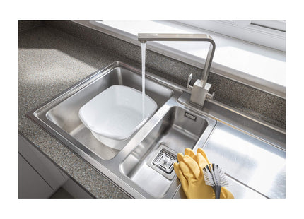 Addis Small Rectangular Washing Up Bowl, White, 8 Litre 518084