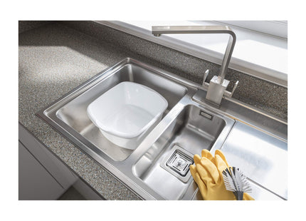 Addis Small Rectangular Washing Up Bowl, White, 8 Litre 518084