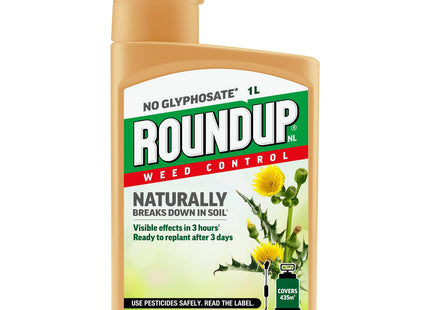 Roundup Naturals Weed Killer, Concentrate (Glyphosate-Free), 1 Litre