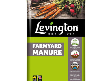 Levington Farm Yard Manure, Organic Blend, 50 Litre, Brown