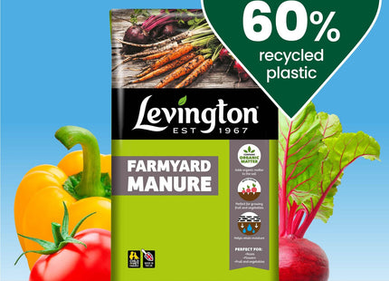 Levington Farm Yard Manure, Organic Blend, 50 Litre, Brown