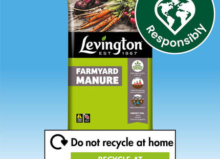 Levington Farm Yard Manure, Organic Blend, 50 Litre, Brown