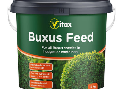 Vitax Buxus Feed, Suitable For Hedges & Containers, Extended Nitrogen Release, Promotes Healthy Growth: 5kg Tub