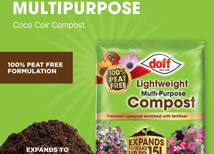 Doff Lightweight Multi Purpose Compost (expands to 15 Litre)