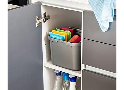 Addis Everyday Kitchen Food Waste Compost Caddy Bin, 4.5 Litre, Sliver, Metallic Silver 518251
