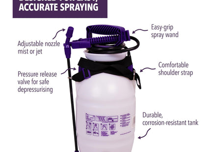 STV Defenders Multi-Purpose Home & Garden Pressure Sprayer with Carry Strap 5 Litre