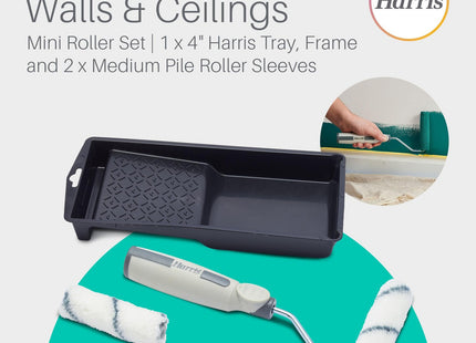 Harris Seriously Good Walls & Ceilings Medium Pile Mini Roller Sleeves Set, 4" 102012205