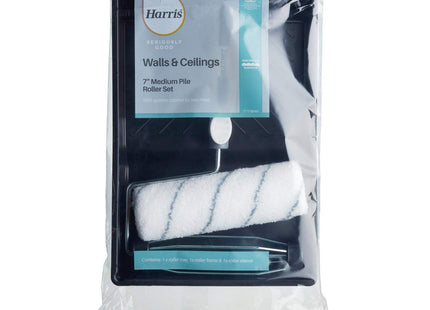 Harris Seriously Good Walls & Ceilings Medium Pile Roller Set Includes 7" Tray, Frame, 1 x 7" Paint Roller Sleeve
